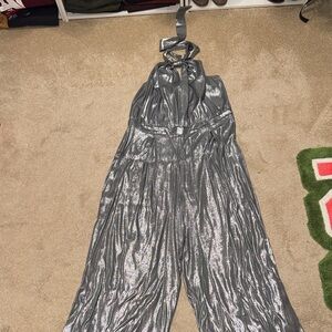 Eloquii Shimmering Silver Jumpsuit